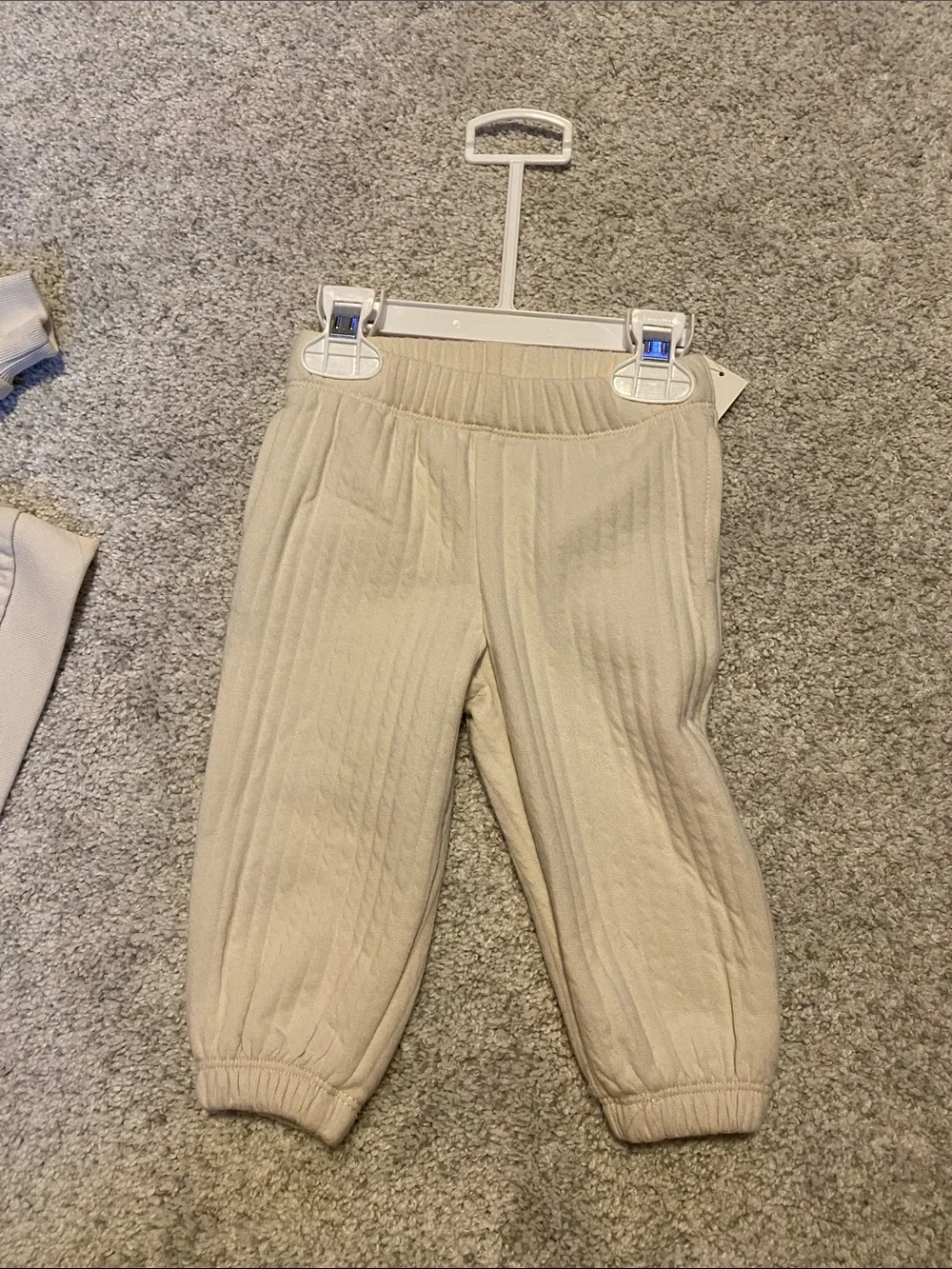 Baby GAP Cream Ribbed Hoodie & Jogger Set - Neutral Cozy Two-Piece baby 12 month